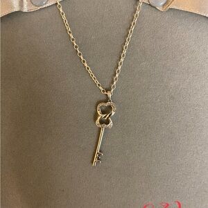 sterling silver and diamond key necklace (#S32)